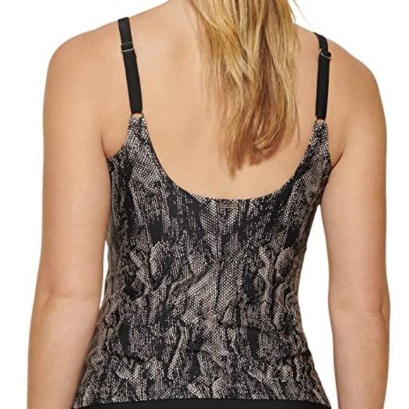 Calvin Klein Printed Twist Tummy-Control Tankini Top Size Small - Picture 9 of 9